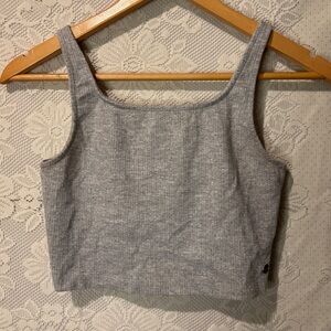 ROXY cropped tank top with a knot tie back in grey